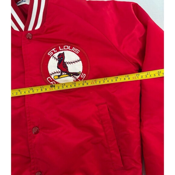 Vintage St Louis Cardinals Jacket 80s 90s Chalk Line Satin Bomber MLB size Small - Picture 5 of 11
